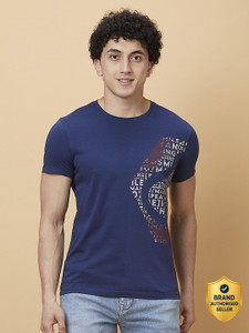BEING HUMAN Typography Men Crew Neck Dark