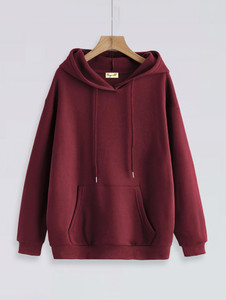 being wanted women full sleeve solid hooded sweatshirt