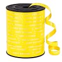 BEISHIDA 250 Yards Yellow Happy Birthday Printed Crimped Curling Ribbon Balloon String Roll Gift Wrapping Ribbon for Baby Girl Women Happy Birthday Party Decoration Supplies