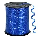 BEISHIDA 500 Yards Blue Crimped Curling Ribbon Balloon String, Shiny Metallic Ribbon Roll for Gift Wrapping for Birthday Party Festival Art Craft Decor Florist Flowers Decoration
