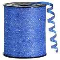 BEISHIDA 500 Yards Blue Glitter Ribbon Curling Crimped, Glitter Ribbon Balloon String Shiny for Gift Wrapping &amp;Birthday Party Festival Art Craft Decor Florist Flowers Decoration
