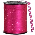 BEISHIDA 500 Yards Hot Pink Glitter Ribbon Curling Crimped, Glitter Balloon String Shiny for Gift Wrapping Ribbon for Mother's Day Birthday Valentines Wedding Party Decoration
