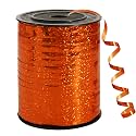 BEISHIDA 500 Yards Orange Ribbon Crimped Curling, Balloon String Shiny Metallic Roll for Gift Wrapping Ribbon Birthday Halloween Fall Harvest Retirement Party Decorations