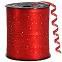 BEISHIDA 500 Yards Red Glitter Ribbon Curling Crimped, Glitter Ribbon Balloon String Shiny for Gift&amp;Birthday Party Valentines Mother's Day Decoration
