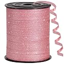 BEISHIDA 500 Yards Rose Gold Glitter Ribbon Curling Crimped, Balloon String Shiny for Gift Wrapping Ribbon for Birthday Valentines Anniversary Party Decoration