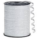 BEISHIDA 500 Yards White Glitter Ribbon Curling Crimped, Glitter Ribbon Balloon String Shiny for Gift Wrapping Ribbon for Birthday Party Festival Art Craft Decor Florist Flowers Decoration