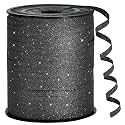 BEISHIDA Glitter Ribbon - 500 Yards Black, Curling, Crimped for Gift Wrapping, Balloons, Art, Craft, Decor, Florist, Flowers
