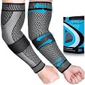 beister Compression Arm Sleeves with Elastic Strap for Men &amp; Women (Pairs), Elbow Braces, 20-30 mmhg Non-Slip Breathable Thick Full Arm Supports for Tennis Elbow, Workouts, Arthritis,Lymphedema,DVT