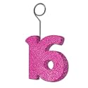 Beistle 54750-16 Glittered "16" Photo/Balloon Holder, 6-Ounce
