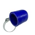 1" (25mm) Blue Universal Reinforced Silicone Coolant Cap With Clamp For bypass heater Vacuum Water Port Protective End Cap Kit