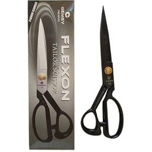 bekner flexon professional tailoring scissors with rubber handle grip used for tailoring sewing clothes cutting paper cutting for home and office use size 1034 inch scissor scissors set of 1 black