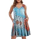 BELAROI Summer Dresses for Women Beach Tshirt Sundress V Neck Casual Swing Tank Dress Swimsuit Cover Ups Pockets
