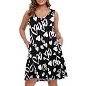 BELAROI Summer Dresses for Women Beach Tshirt Sundress V Neck Casual Swing Tank Dress Swimsuit Cover Ups Pockets
