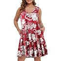 BELAROI Summer Dresses for Women Beach Tshirt Sundress V Neck Casual Swing Tank Dress Swimsuit Cover Ups Pockets
