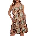 BELAROI Summer Dresses for Women Beach Tshirt Sundress V Neck Casual Swing Tank Dress Swimsuit Cover Ups Pockets