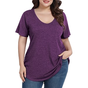 BELAROI Women Plus Size Tops V-Neck Tunics