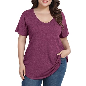 BELAROI Women Plus Size Tops V-Neck Tunics