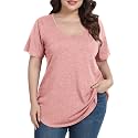 BELAROI Women Plus Size Tops V-Neck Tunics