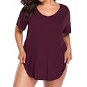 BELAROI Women Plus Size Tops V-Neck Tunics