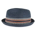 Belfry Men/Women Summer Straw Pork Pie Trilby Fedora Hat in Blue, Tan, Black