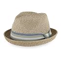 Belfry Men/Women Summer Straw Pork Pie Trilby Fedora Hat in Blue, Tan, Black