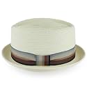 Belfry Men/Women Summer Straw Pork Pie Trilby Fedora Hat in Blue, Tan, Black
