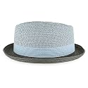Belfry Men/Women Summer Straw Pork Pie Trilby Fedora Hat in Blue, Tan, Black
