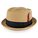 Belfry Men/Women Summer Straw Pork Pie Trilby Fedora Hat in Blue, Tan, Black
