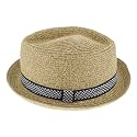 Belfry Men/Women Summer Straw Pork Pie Trilby Fedora Hat in Blue, Tan, Black