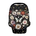 Belidome Butterfly Baby Car Seat Covers, Daisy Flower Multi-use Canopy Nursing Breastfeeding Scarf Soft
