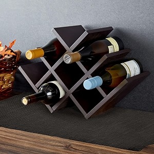 modern wooden tabletop wine rack - organize your collection