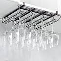Wine Glass Holder, Hanging Stemware Rack, Black (B)