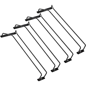 black under cabinet wine glass holder 4 pack steel modern style hanging shelf powder coated finish 12cm x 30cm x 20cm wine storage