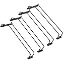Black Under Cabinet Wine Glass Holder, 4 Pack, Steel, Modern Style, Hanging Shelf, Powder Coated Finish, 12cm x 30cm x 20cm, Wine Storage