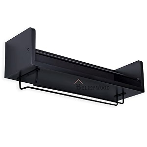 woodenampiron wall mounted wine rack wine bottle holder glass hanging rack wine botte holder stand black