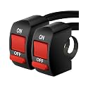 Belinous 7/8'' Handlebar On/Off Switch, for Motorcycle (Red, 2 Pack)