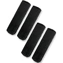 BELINOUS Faux Sheepskin Seat Belt Cover, Soft &amp; Comfortable Seat Belt Shoulder Pad, Thick Car Seat Belt Cushion, Seat Belt Neck Protector for Kids Adults 4 Pack (Black)