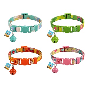 bell pet collar for puppies kittens amp small dogs  adjustable 2025 cm pet collar with bell  comfortable neck collar for cats amp small pets  pack of 4