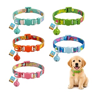 bell pet collar for puppies kittens amp small dogs  adjustable 2025 cm pet collar with bell  comfortable neck collar for cats amp small pets  pack of 5