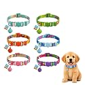 Bell Pet Collar for Puppies, Kittens &amp; Small Dogs – Adjustable 20–25 cm Pet Collar with Bell – Comfortable Neck Collar for Cats &amp; Small Pets – Pack of 6