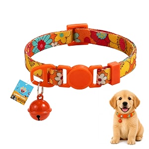 bell pet collar for puppy kitten amp small dogs  adjustable 2025 cm collar with bell  orange  pack of 1