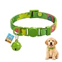 Bell Pet Collar for Puppy, Kitten &amp; Small Dogs – Adjustable 20–25 cm Collar with Bell – Green – Pack of 1