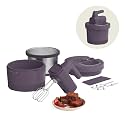 bella 3.5 Qt Hand & Stand Mixer, 2 in 1 Electric Mixer with Bowl, Plum