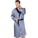 Bella Babe by SK Ice Blue Men Satin Robe Free Size