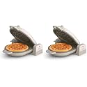 bella Flip-n-StoreWaffle Maker with EverGood™Ceramic Nonstick Coating,Fits-anywhere™Kitchenware,Power Indicator Light,Cool Touch Handle&amp;Cord Wrap,7” Wide &amp; 1" Deep Plates,1000 Watt,Oatmilk,(Pack of 2)