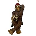 Bella Haus Christmas Shoppe Bigfoot Christmas Tree Ornament | Sasquatch Relaxing in Rocking Chair with Coffee Mug | Funny Resin Figurine Holiday Décor | Novelty Secret Santa or White Elephant Gift