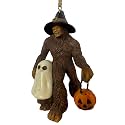 Bella Haus Christmas Shoppe Bigfoot Trick-or-Treat Halloween Christmas Tree Ornament | 4.25 inch Sasquatch with Child in Costume Holiday Figurine Décor