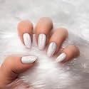 Bella Monza French Tip Press On Nails | Reusable Artificial Fake Stick Nail Set | Long Acrylic Almond Shape (24 Nails, Glitter Skin)