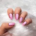 Bella Monza Stick On Nails 24 Pcs Reusable Artificial Fake Nail Set Reusable and Long Lasting Easy To Use Fake Nails For Women's, Girls (Color-DarkPink, Finish-Glitter)