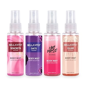 bella vita luxury body mist travel size gift set for woman with date senorita glam amp hot mess refreshing floral fruitylong lasting fragrance 50ml each